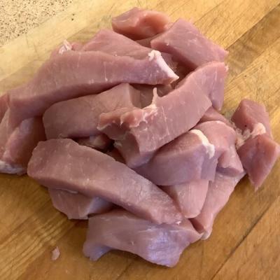 Fresh pork ready for the grinder.